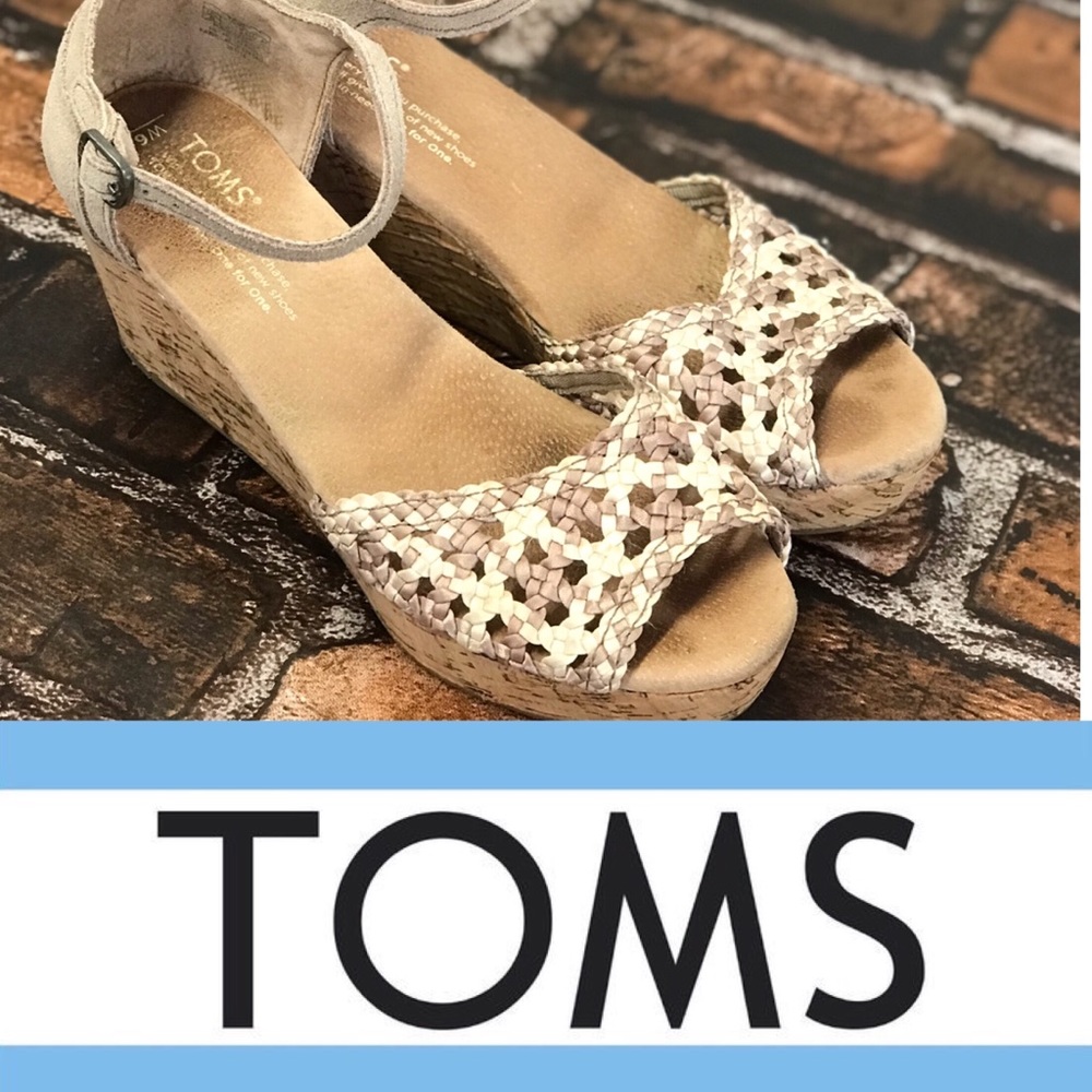 Toms Woven Cork Wedge